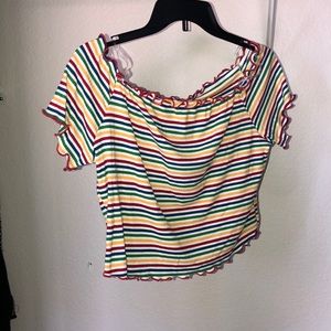 january 7  crop top off the shoulder